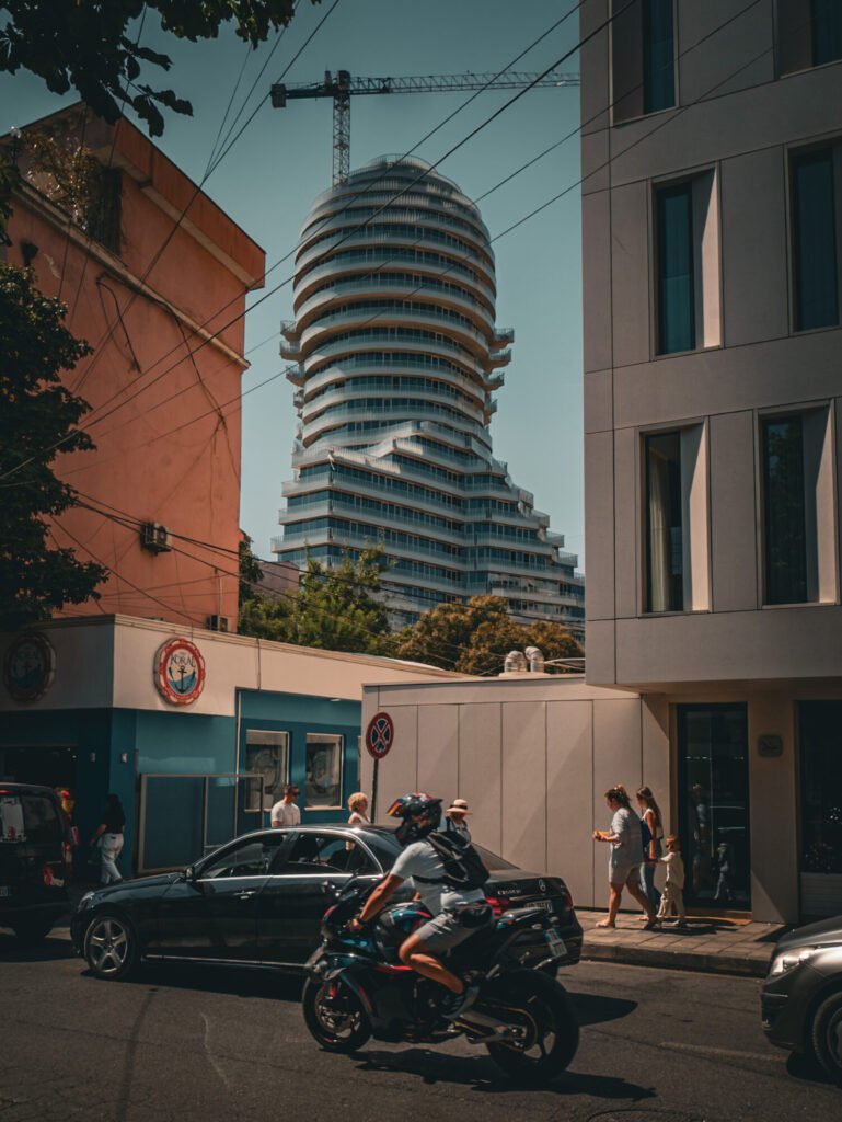 Motorbike in the city center of Tirana